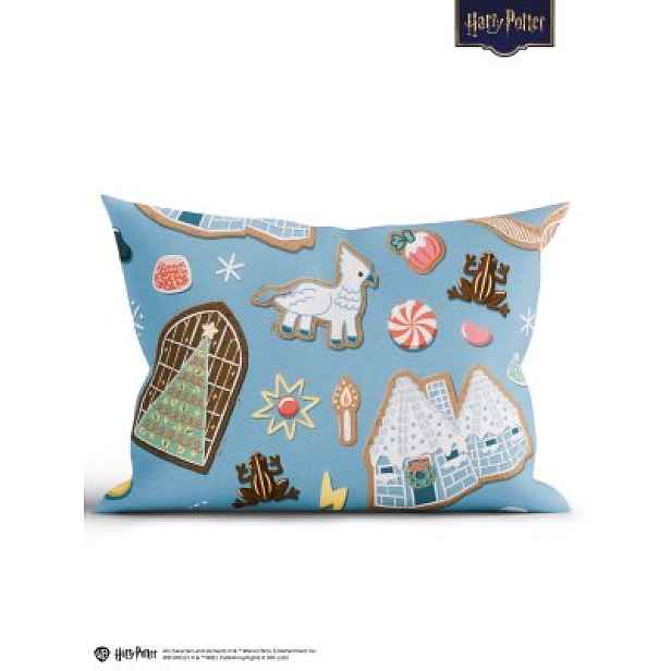 MKLuzkoviny.cz Bavlněný povlak na polštář Renforcé 50 x 70 cm - Cozy Christmas modré