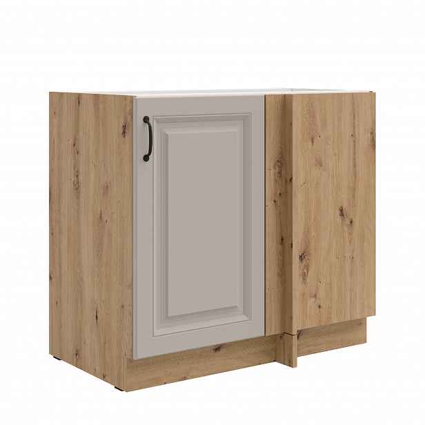 Spodní rohová skříňka Stilo 105 DN 1F Barva korpusu: Dub artisan, Barva dvířek: Clay Grey