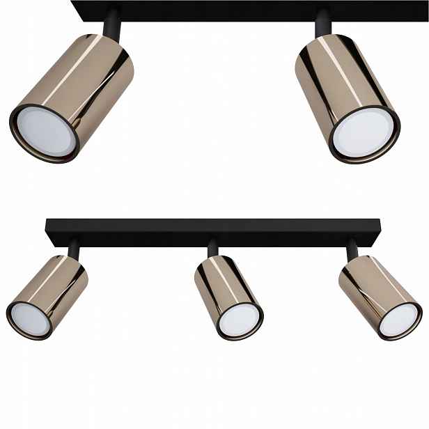 Stropní Svítidlo stropní Závěsná Lampa Černá zlatá Loft Pod Led lištou s regulací