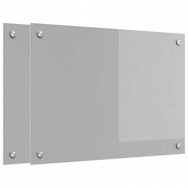 vidaXL Kuchyňský obklad 2 ks Světle šedá 70 x 50 cm tvrzené sklo