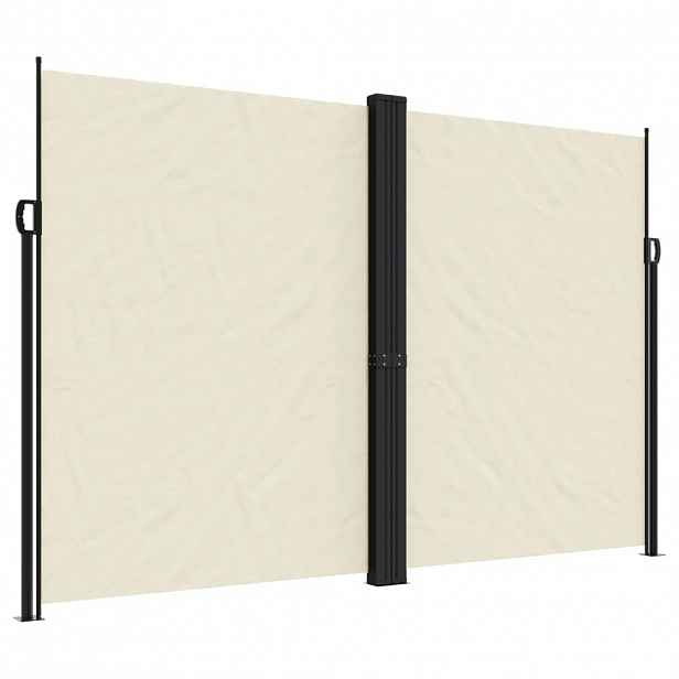 vidaXL Zatahovací boční markýza krémová 220 x 1 000 cm