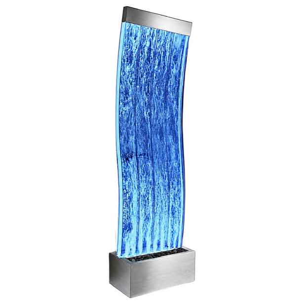 Volně stojící vodní stěna Bublinková Fontána Led Barvy 183x50x28 cm