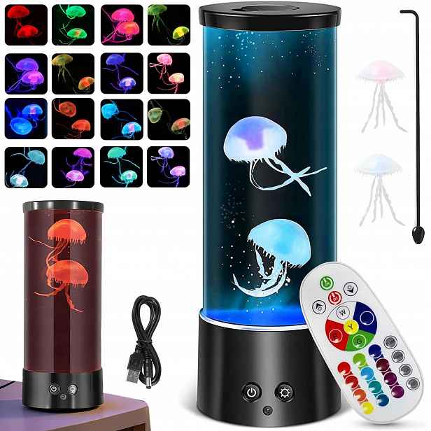 Lampa Medúza Láva Rgb Ledová Medúzy Plovoucí Lampička Barevná Relax Dekor