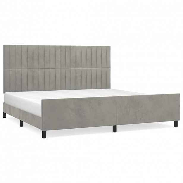 vidaXL Rám postele bez matrace světle šedý 200 x 200 cm samet
