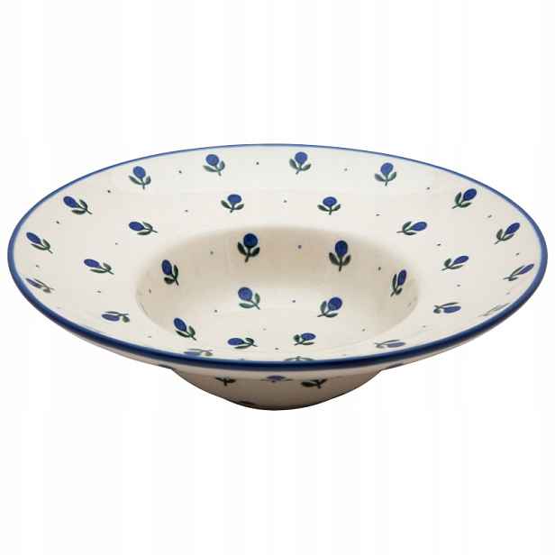 Hluboký špagetový talíř 25 cm Ceramika Artystyczna Bolesławiec 0135 Borůvky