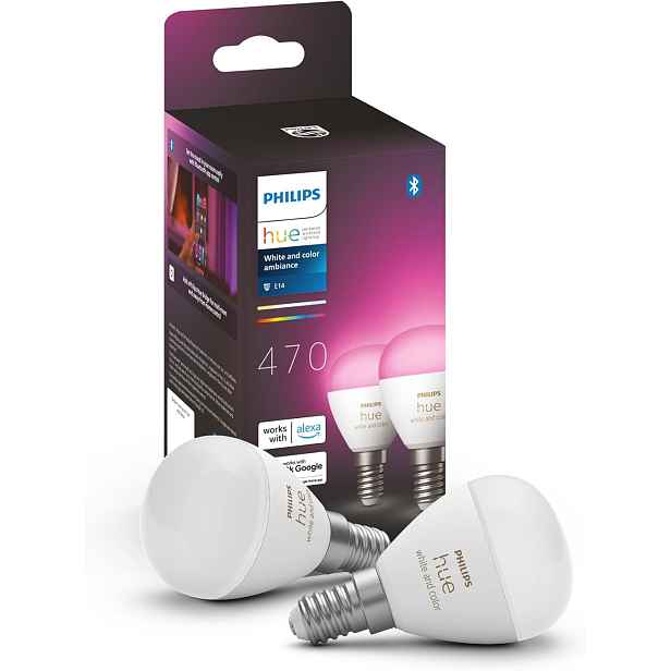 Led žárovka Philips Hue E14 5.1W Rgb Smart White and Color Ambiance 2 ks