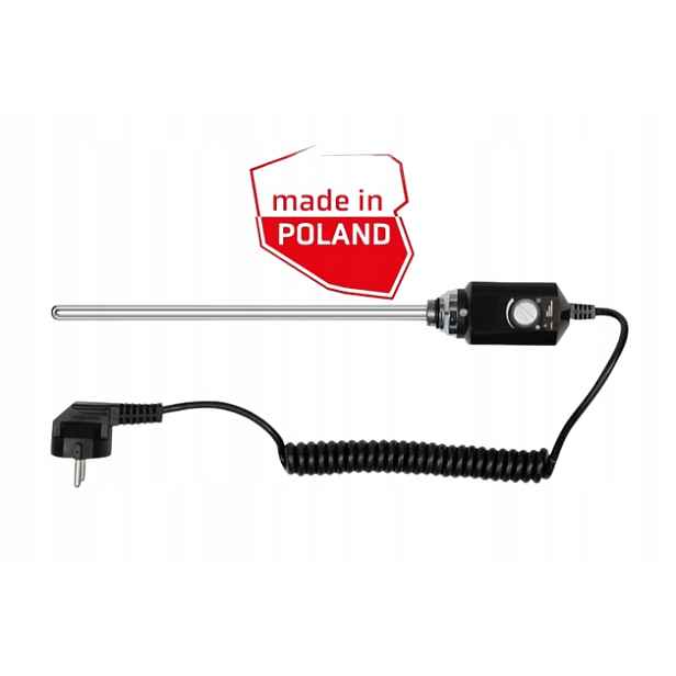Polská ohřívačka pro koupelnové radiátory termostat 1/2" 300W Černá Mat