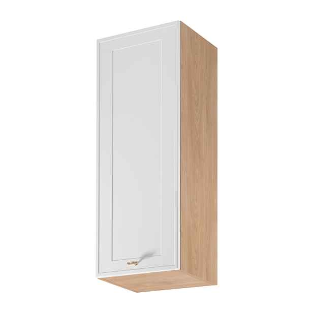 Vysoká horní kuchyňská skříňka SALERNO - šířka 45 cm, dub / bílá, levé provedení