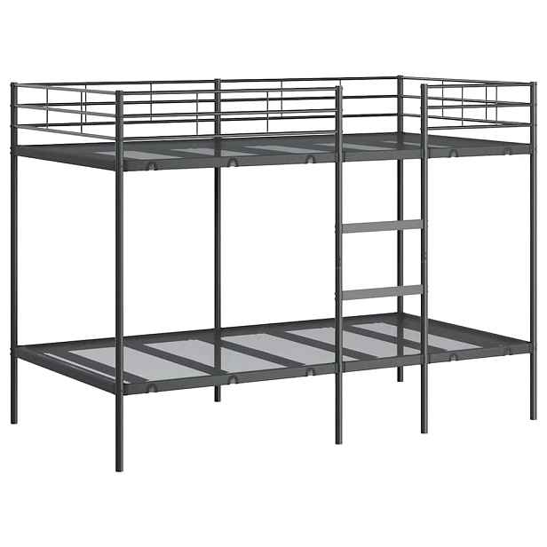 vidaXL Patrová postel bez matrace černá 107x203 cm ocel