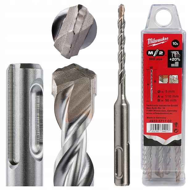 Vrtáky do betonu Sds Plus 5 x 50/110 mm 10 ks Milwaukee M2