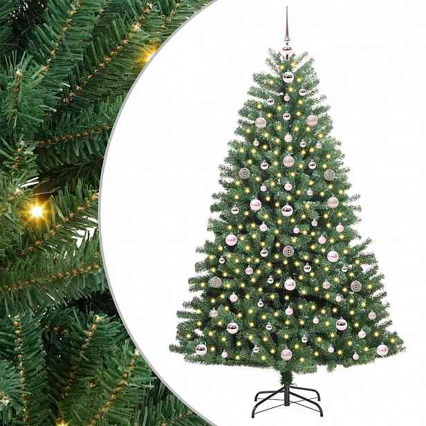 vidaXL Umělý Skládací Vánoční Strom Zelená 180 cm PVC a kov
