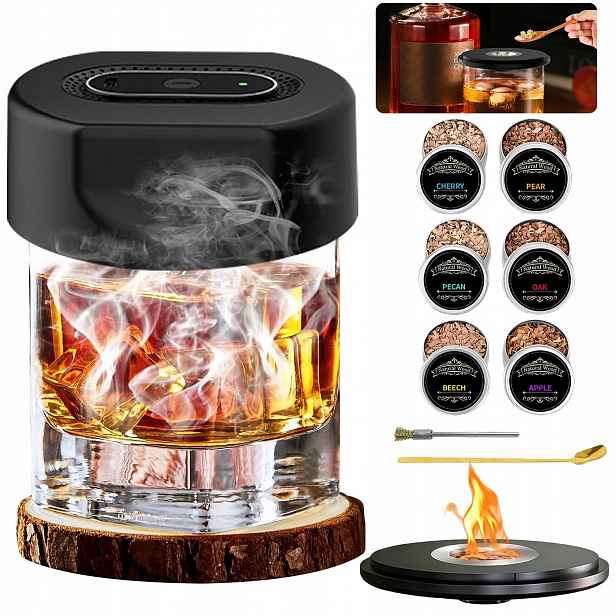 Sada Na Uzení Whisky Smoker Dřevěná Usb Dárek Pro Přítele A Manžela