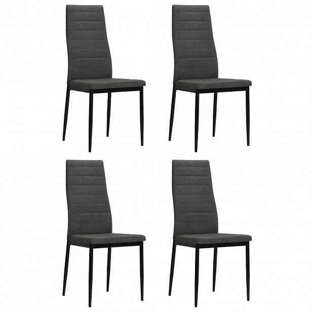 vidaXL Jídelní židle 4 ks tmavě šedé textil