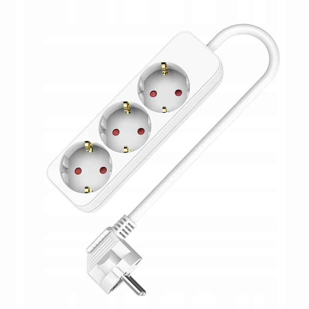 2x Prodlužovací Kabel se 3 zásuvkami 3x2p+Z Schuko 5 m 230V 16A bílý