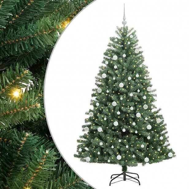 vidaXL Umělý Skládací Vánoční Strom Zelená 180 cm PVC a kov