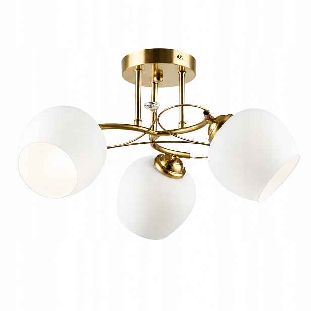Zlatá závěsná stropní lampa Lustr Bílé Led koule E27