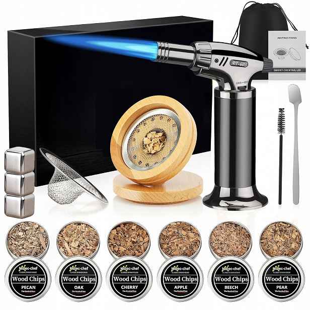 Elektrická Sada Na Uzení Whisky Smoker 8 Příchuť Dárek Pro Muže
