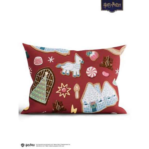 MKLuzkoviny.cz Bavlněný povlak na polštář Renforcé 40 x 60 cm - Cozy Christmas tmavě červené
