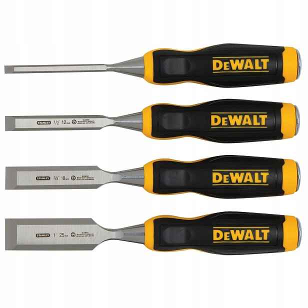 Sada 4 dlát na dřevo Dewalt 6/12/18/25 mm x 70/235 mm