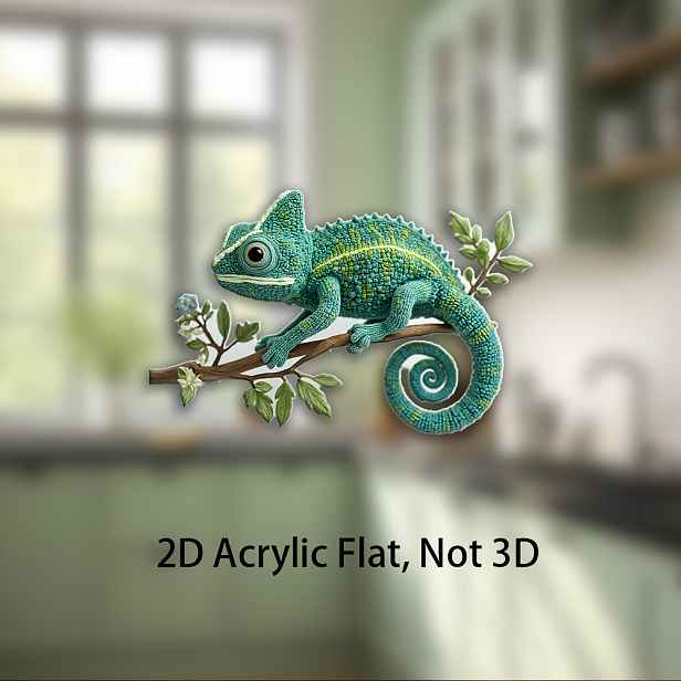 TEMU 1ks Magnet na lednici s chameleona, vhodný pro milovníky přírody, děti a nadšence do zvířat - základna, živá pletená dekorace chameleona s