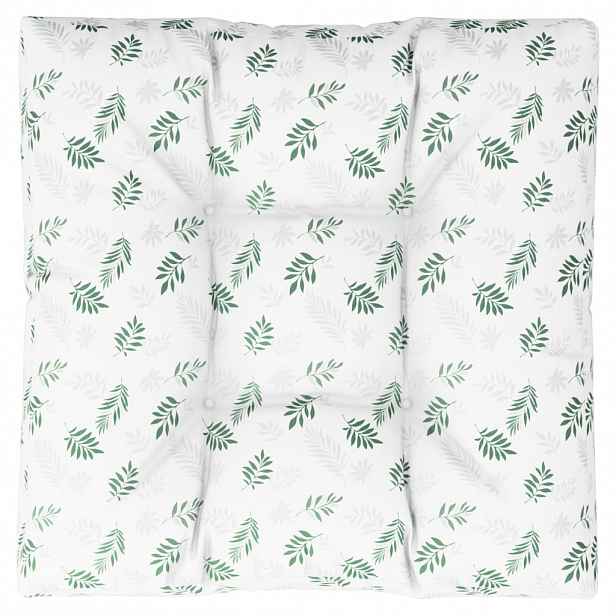 vidaXL Poduška na palety vzor listů 70 x 70 x 12 cm textil