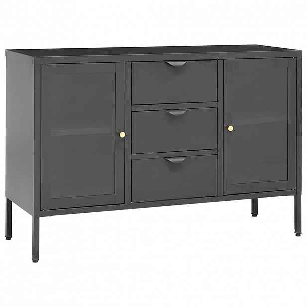 vidaXL Příborník antracitový 105 x 35 x 70 cm ocel a tvrzené sklo