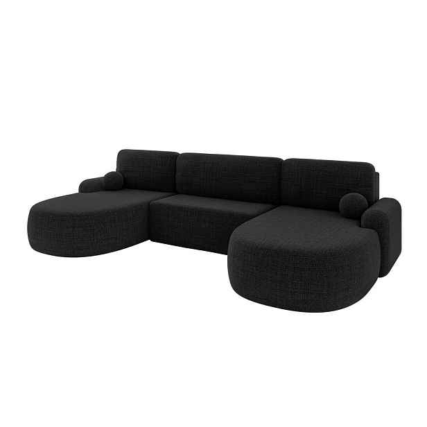 ALTDECOR SEDACÍ SOUPRAVA s funkcí spaní a úložným prostorem LIRA-U - 335x172x89 černá
