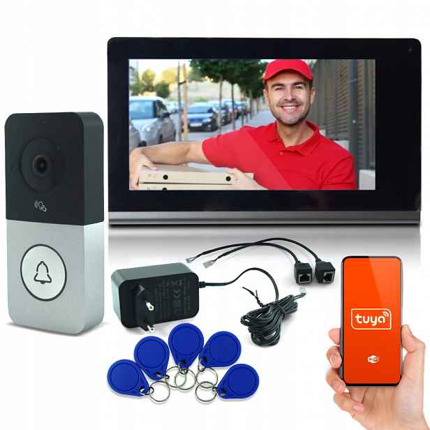 WiFi Fhd videodomofon Tuya LCD Poe displej Snímač pohybu Ir Kamery Ip Rfid