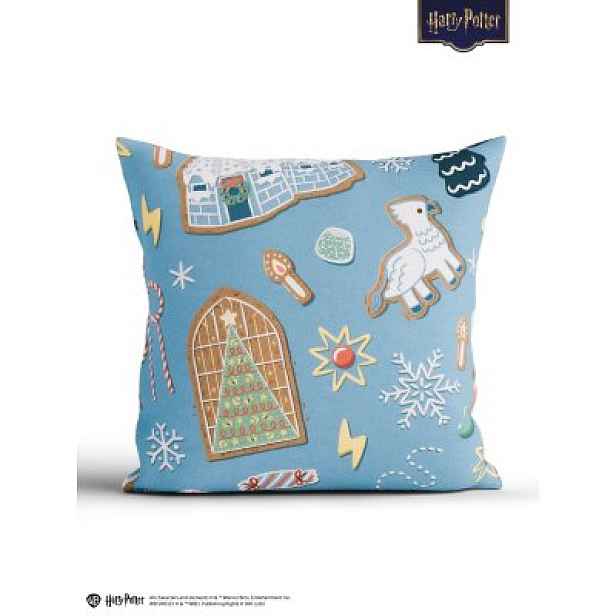MKLuzkoviny.cz Bavlněný povlak na polštář Renforcé 40 x 40 cm - Cozy Christmas modré