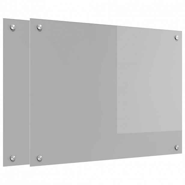 vidaXL Kuchyňský obklad 2 ks Světle šedá 80 x 60 cm tvrzené sklo