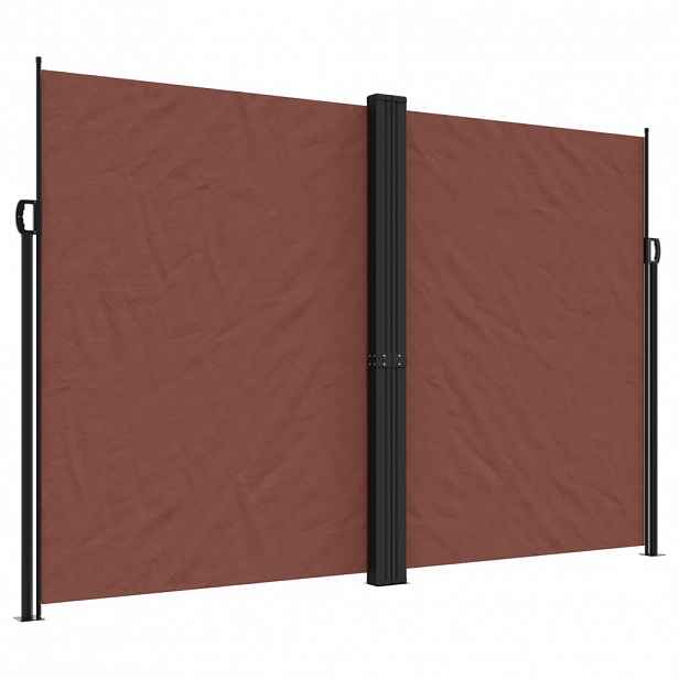 vidaXL Zatahovací boční markýza hnědá 220 x 1 000 cm