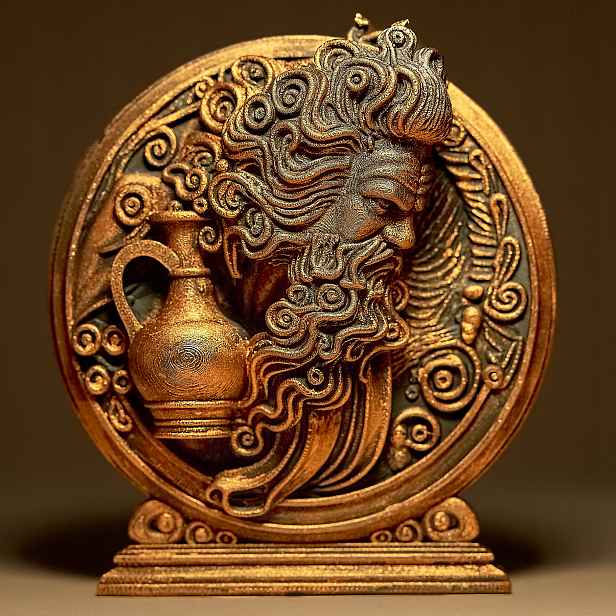 Vodnář Zodiac Horoskop Socha Dekorativní figurka 15 cm Ručně malovaná
