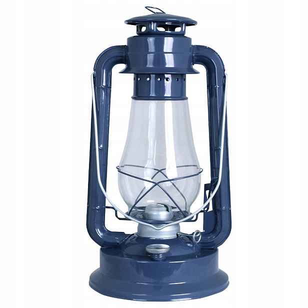 Závěsná Stojací Petrolejová Lampa, tmavě modrá, kovové skleněné stínítko
