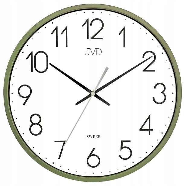 Zelené Čitelné Kulatý Tiché Elegantní Nástěnné Hodiny Jvd HX8016.3 30 cm