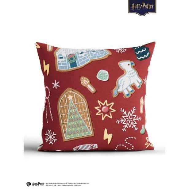 MKLuzkoviny.cz Bavlněný povlak na polštář Renforcé 40 x 40 cm - Cozy Christmas tmavě červené
