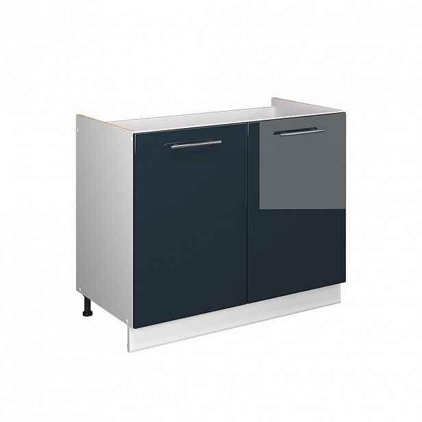 Vicco SKŘÍŇKA POD DŘEZ Fame-Line, Tmavě modrá s vysokým leskem/Bílá, 100 cm bez pracovní desky