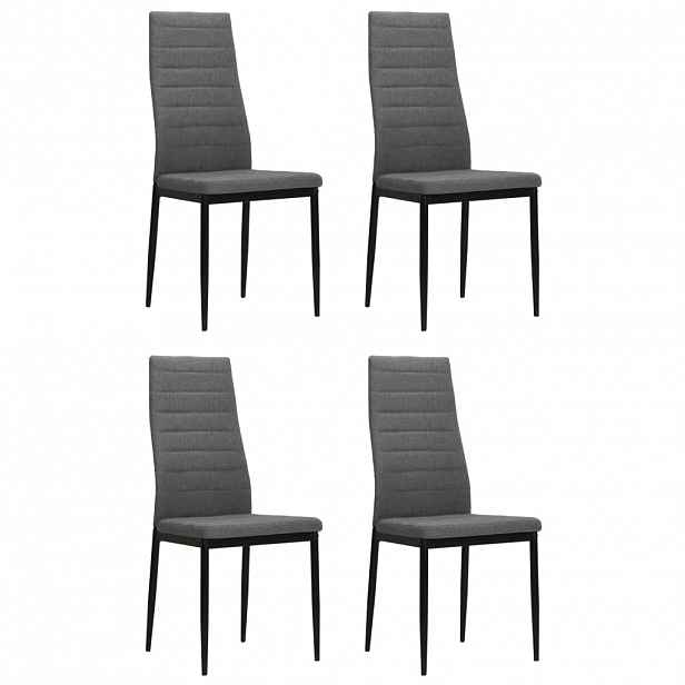 vidaXL Jídelní židle 4 ks světle šedé textil