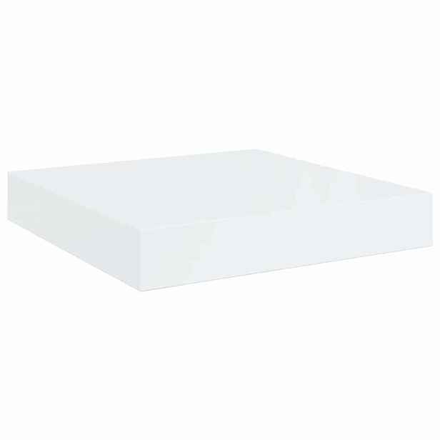 vidaXL Plovoucí nástěnná police bílá vysoký lesk 23x23,5x3,8 cm MDF