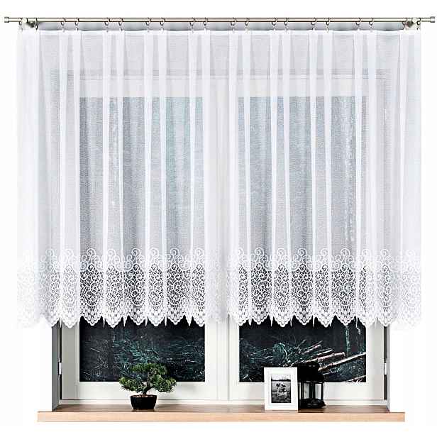 Záclona 400x130 cm rovná (hotová) s lemováním