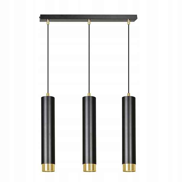 Závěsná lampa Emibig Kibo 3xGU10 30W černá/zlatá, regulovatelná výška