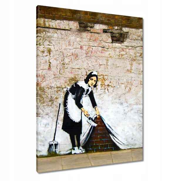 Obrazy 60x80 Banksy Pokojská Graffiti
