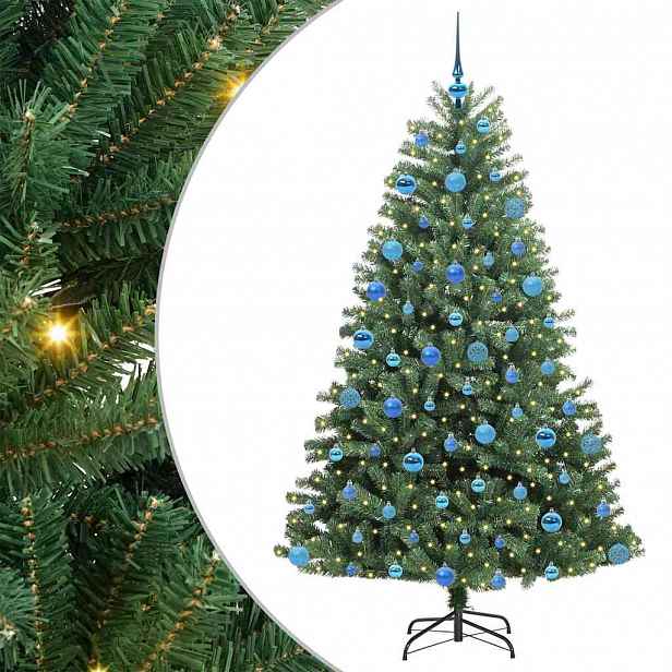 vidaXL Umělý Skládací Vánoční Strom Zelená 180 cm PVC a kov