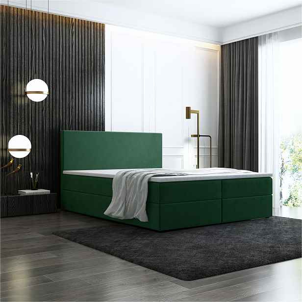 Box spring postel Bodie 140x200 cm zelená HELCEL