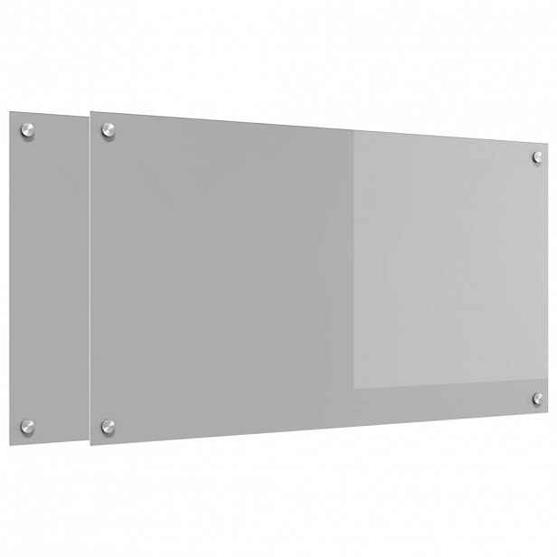 vidaXL Kuchyňský obklad 2 ks Světle šedá 90 x 50 cm tvrzené sklo