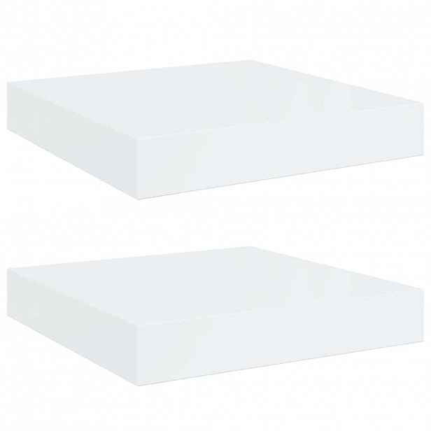 vidaXL Plovoucí nástěnné police 2 ks lesklé bílé 23x23,5x3,8 cm MDF