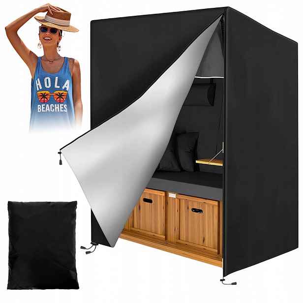 Voděodolný obal na plážový koš 135x105x175/140 Cm se zámkem Černý