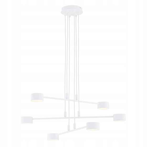 Závěsná lampa minimalistická bílá 70 cm do jídelny obývacího pokoje 6 bodů Emibig