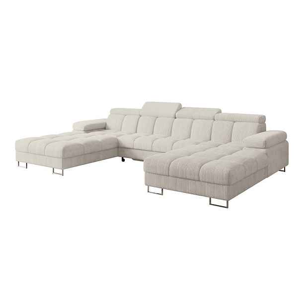 ALTDECOR SEDACÍ SOUPRAVA s funkcí spaní a úložným prostorem COMA U2 345x203x79 krémová manšestr