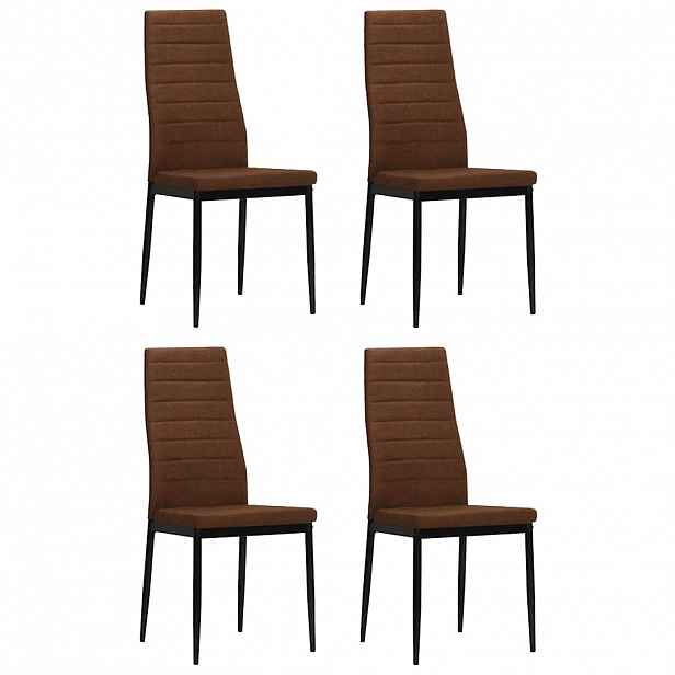 vidaXL Jídelní židle 4 ks hnědé textil