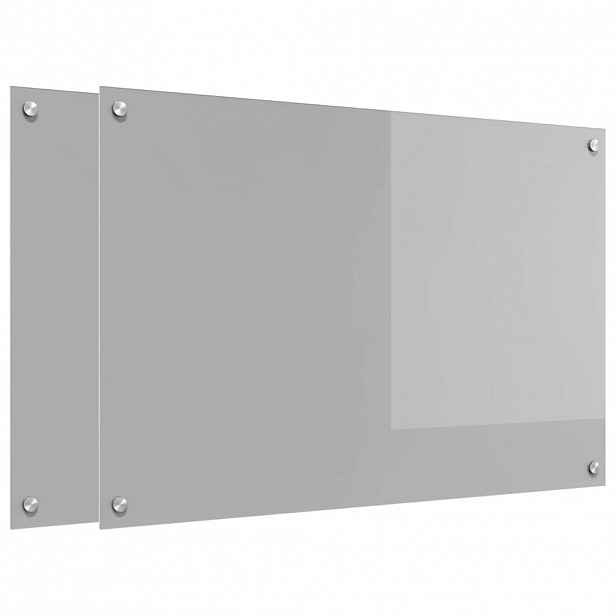 vidaXL Kuchyňský obklad 2 ks Světle šedá 90 x 60 cm tvrzené sklo